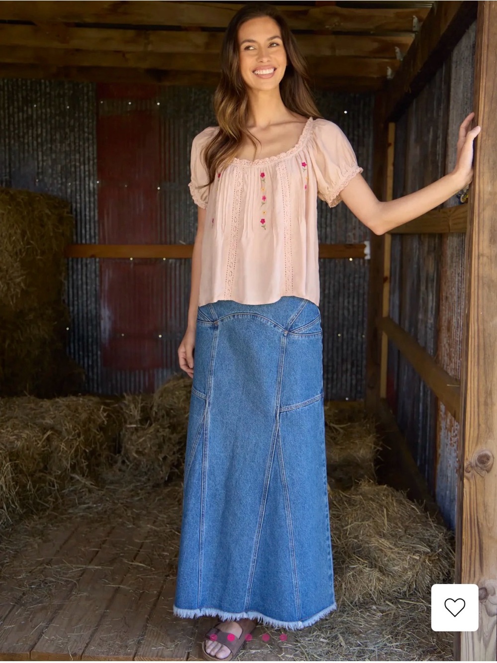 Natural Life Women’s Denim Maxi Jean A-Line Skirt. NWT